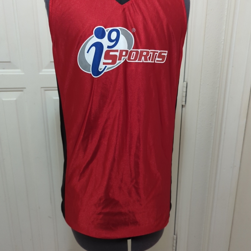 i9 Sports Reversible Shirt Jersey # 14 Basketball Red Black Grey Adult Small